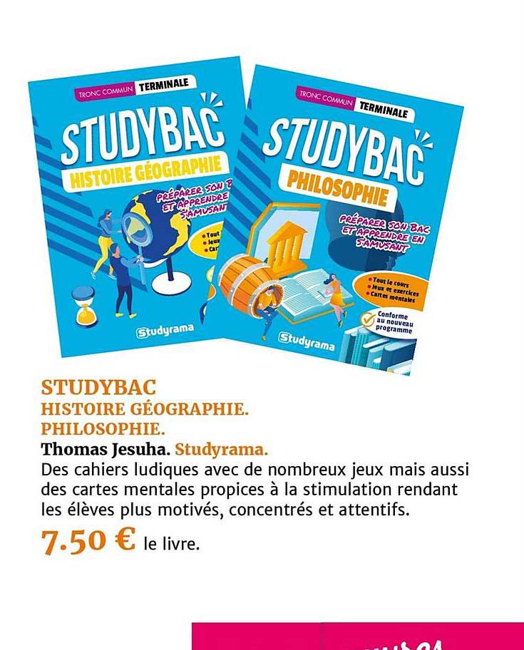 Studybac Histoire Géographie Philosophie Thomas Jesuha Studyrama