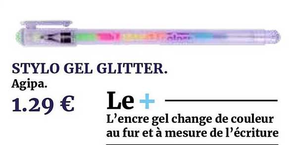 stylo gel glitter agipa