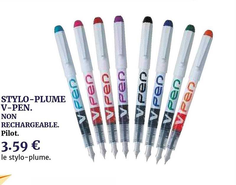 stylo plume v pen non rechargeable pilot