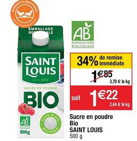 sucre en poudre bio saint louis