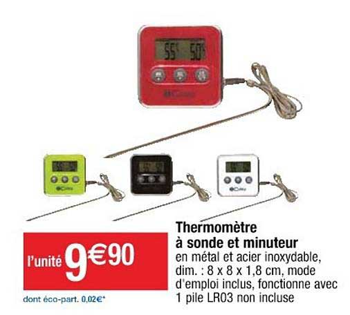thermomètre à sonde et minuteur