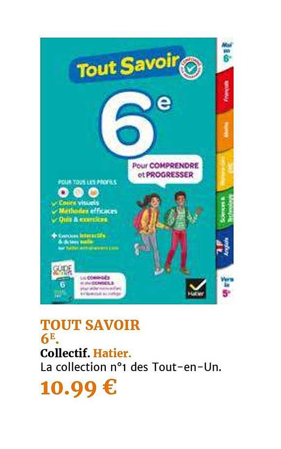 tout savoir 6e collectif hatier