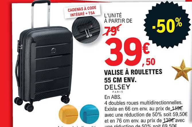 valise à roulettes 55 cm envi. delsey paris