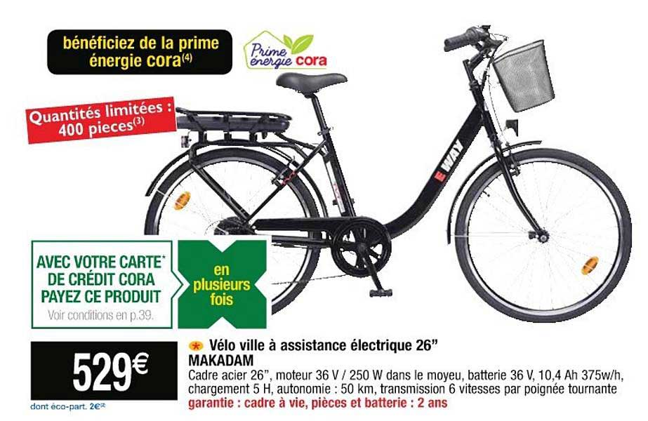 vélo ville à assistance électrique 26" makadam