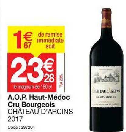 a.o.p. haut-médoc cru bourgeois château d'arcins 2017