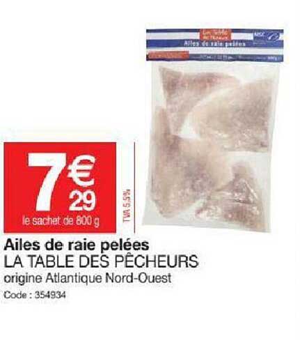 ailes de raie pelées la table des pêcheurs