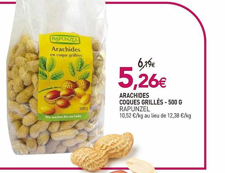 Arachides Coques Grillés Rapunzel - 500 G