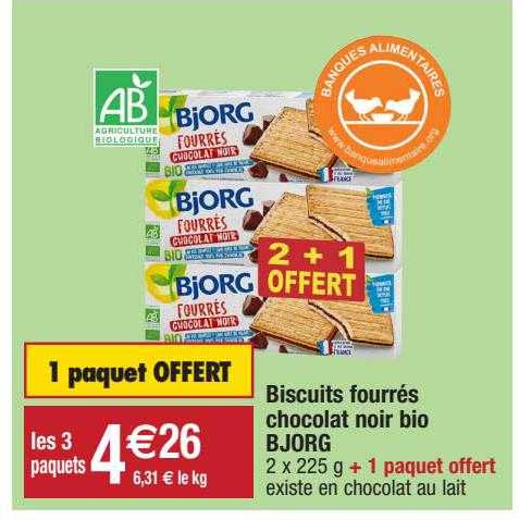 Biscuits Fourrés Chocolat Noir Bio Bjorg
