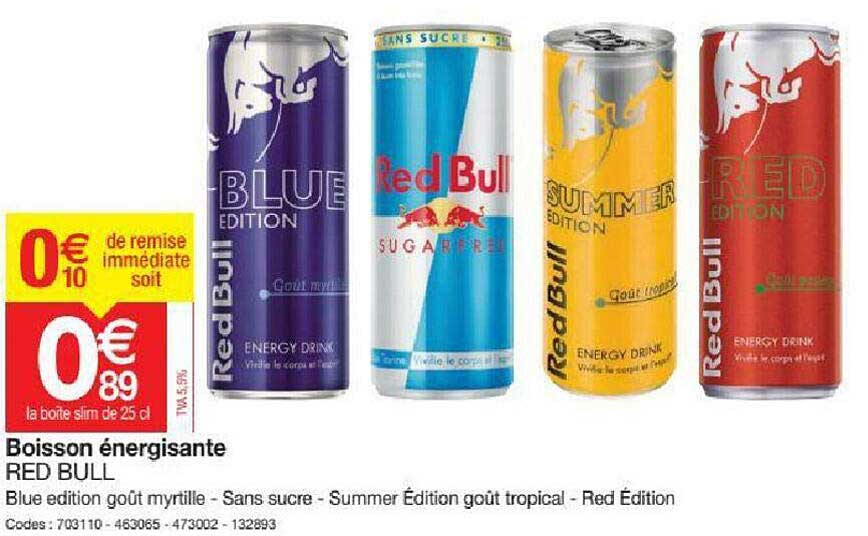 boisson énergisante red bull