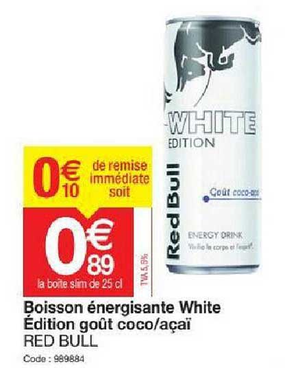 boisson énergisante white édition goût coco - açaï red bull