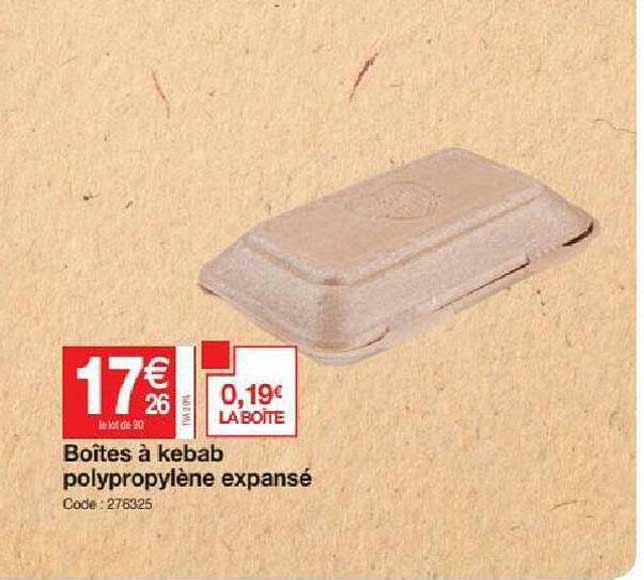 boîtes à kebab polypropylène expansé
