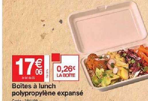 boîtes à lunch polypropylène expansé