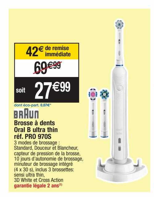brosse à dents oral b ultra thin réf. pro 970s braun