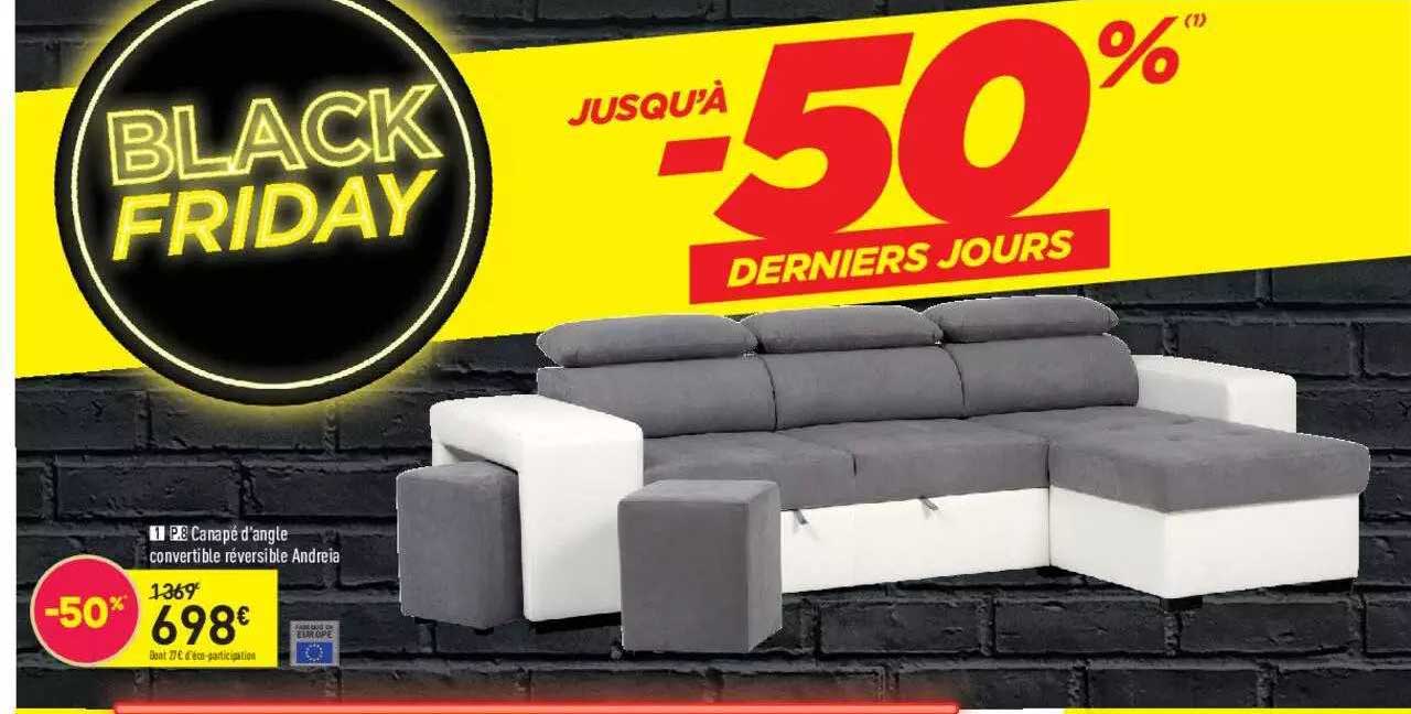 Canapé D'angle Convertible Résersible Andreia