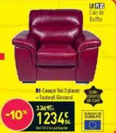 canapé fixe 3 places + fauteuil giovanni