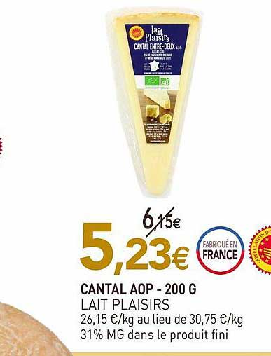 cantal aop - 200 g lait plaisirs