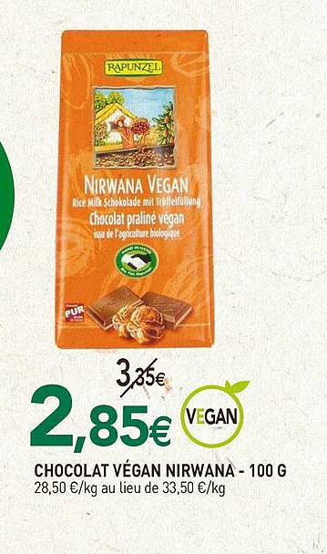 Chocolat Végan Nirwana Rapunzel - 100 G