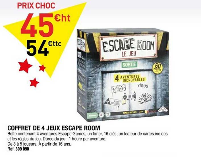 coffret de 4 jeux escape room