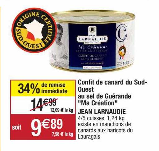 Confit De Canard Du Sud-ouest Au Sel De Guérande "ma Création" Jean Larnaudie