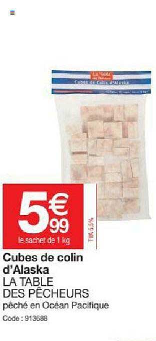 cubes de colin d'alaska la table des pêcheurs