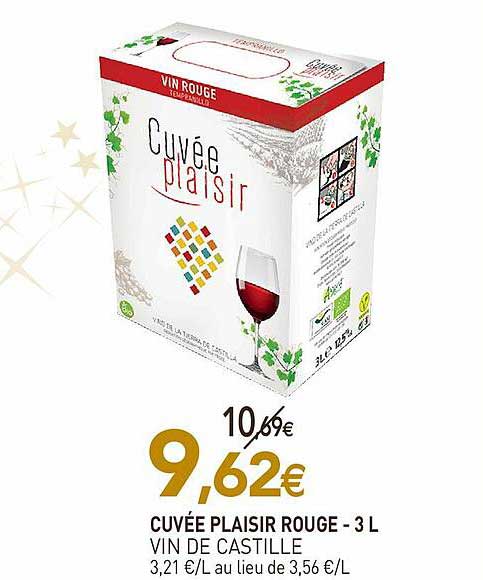 cuvée plaisir rouge - 3l vin de castille