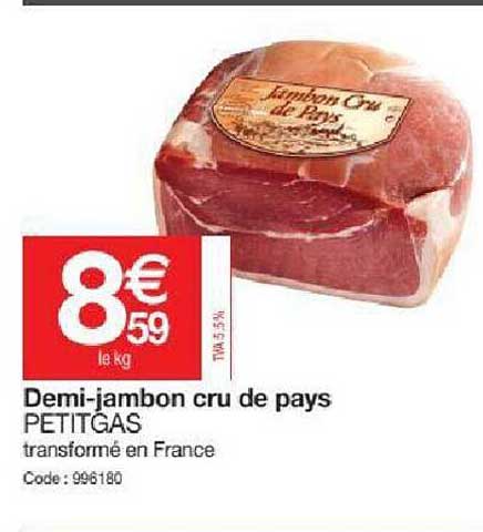 demi-jambon cru de pays petitgas