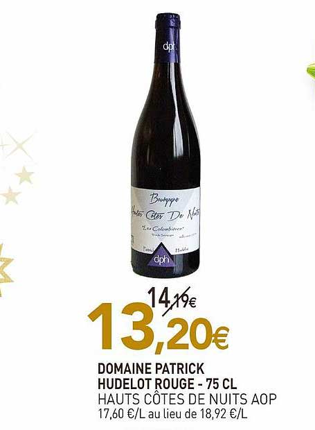 domaine patrick hudelot rouge - 75 cl hauts côtes de nuits aop