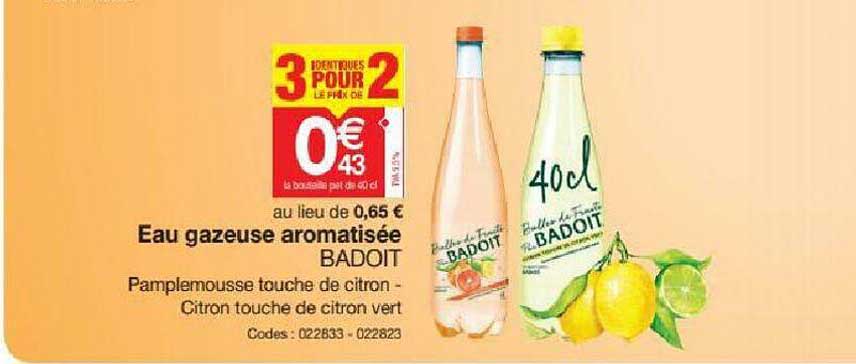 Eau Gazeuse Aromatisée Badoit