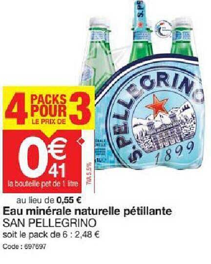 Eau Minérale Naturelle Pétillante San Pellegrino