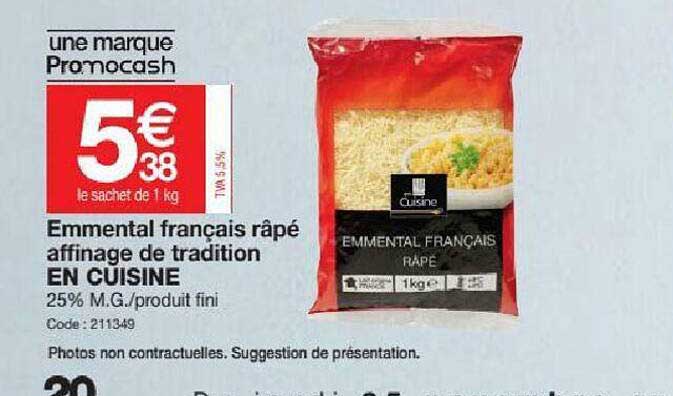 Emmental Français Râpé Affinage De Tradition En Cuisine