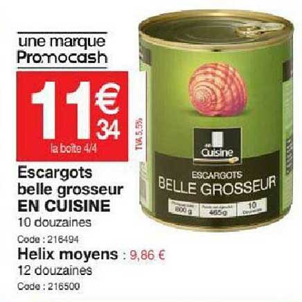 escargots belle grosseur en cuisine