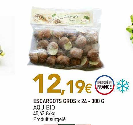escargots gros aquibio x24 300g
