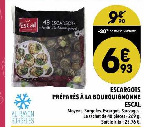 escargots préparés à la bourguignonne escal