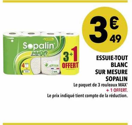 essuie-tout blanc sur mesure sopalin
