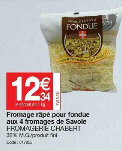 Fromage Râpé Pour Fondue Aux 4 Fromages De Savoie Fromagerie Chabert