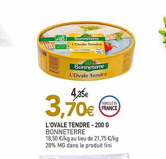 l'ovale tendre bonneterre - 200g
