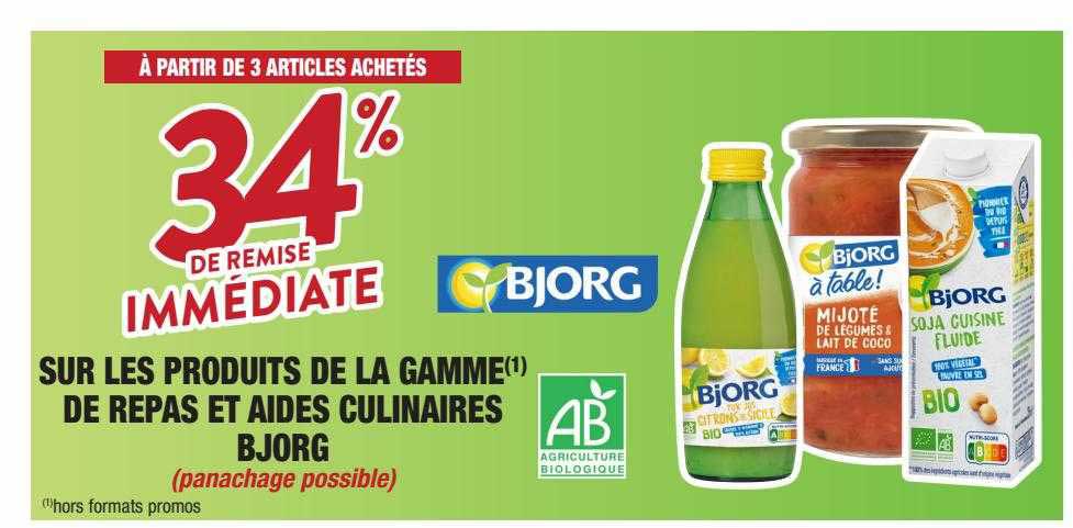 la gamme de repas et aides culinaires bjorg