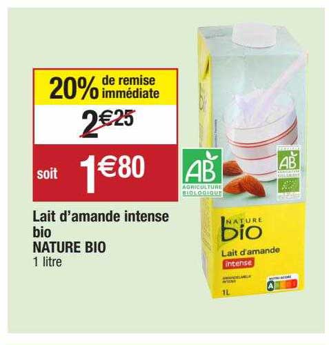 lait d'amande intense bio nature bio