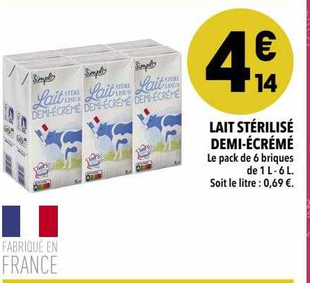 lait stérilisé demi-écrémé