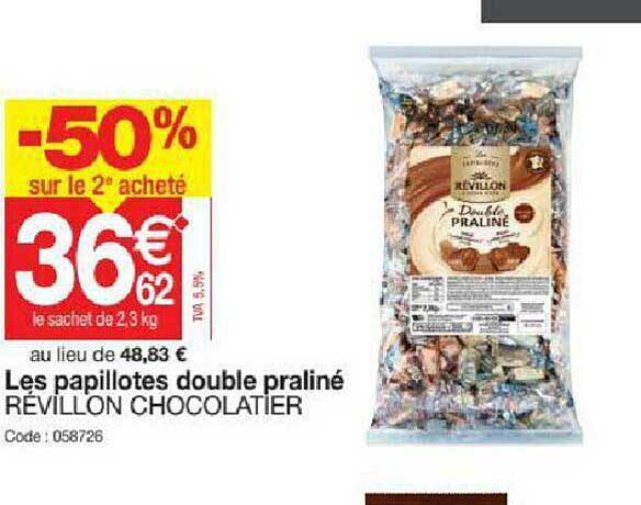 les papillotes double praliné révillon chocolatier