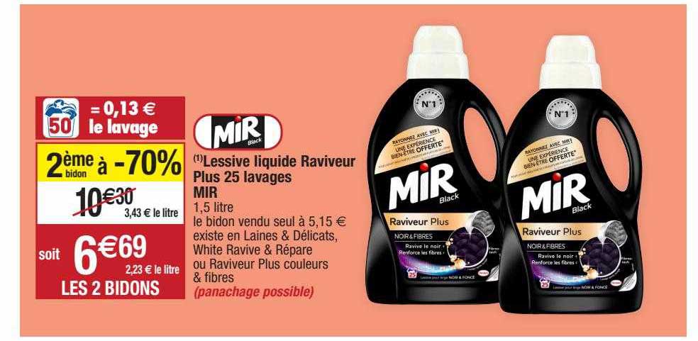 lessive liquide raviveur plus 25 lavages mir