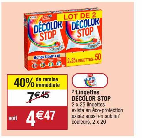 lingettes décolor stop