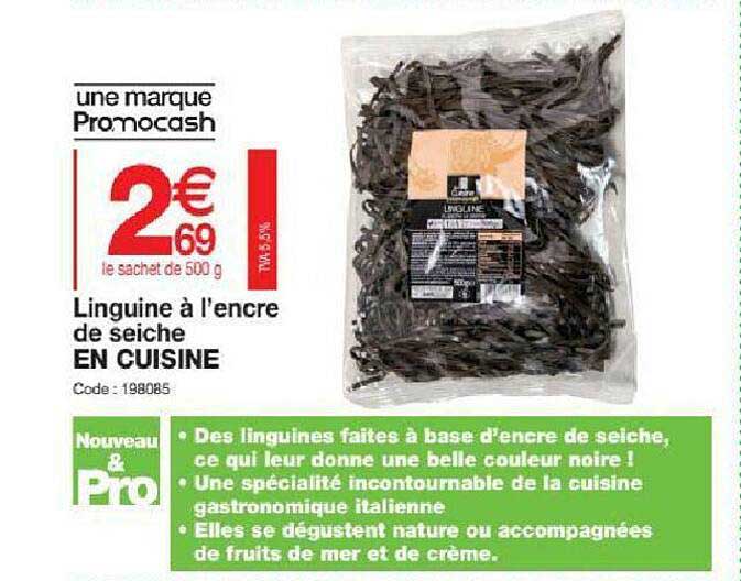 linguine à l'encre de seiche en cuisine