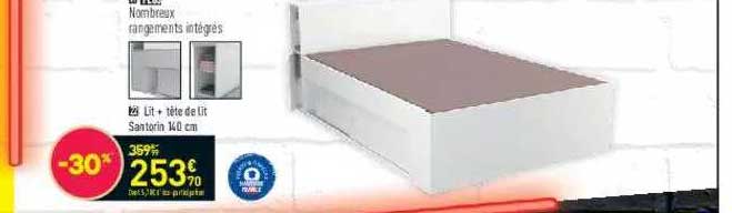 lit + tête de lit santorin 140 cm