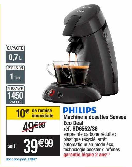 machine à dosettes senseo éco deal philips