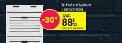 meuble à chaussures 3 abattants gloria