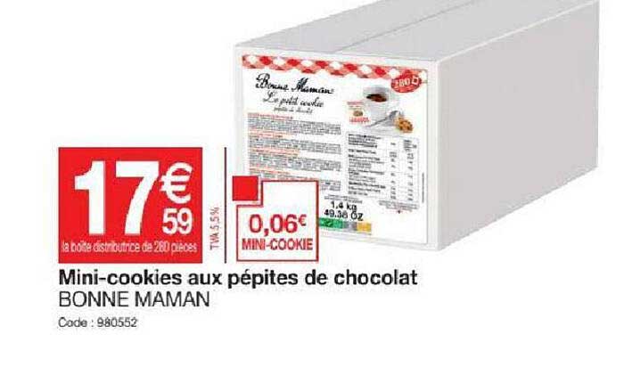mini-cookies aux pépites de chocolat bonne maman