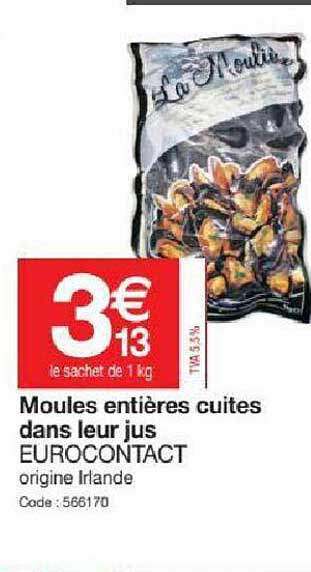 moules entières cuites dans leur jus eurocontact