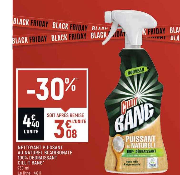 nettoyant puissant au naturel bicarbonate 100% dégraissant cillit bang