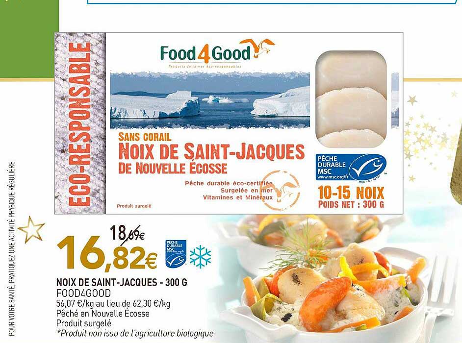 noix de saint-jacques food4good - 300 g